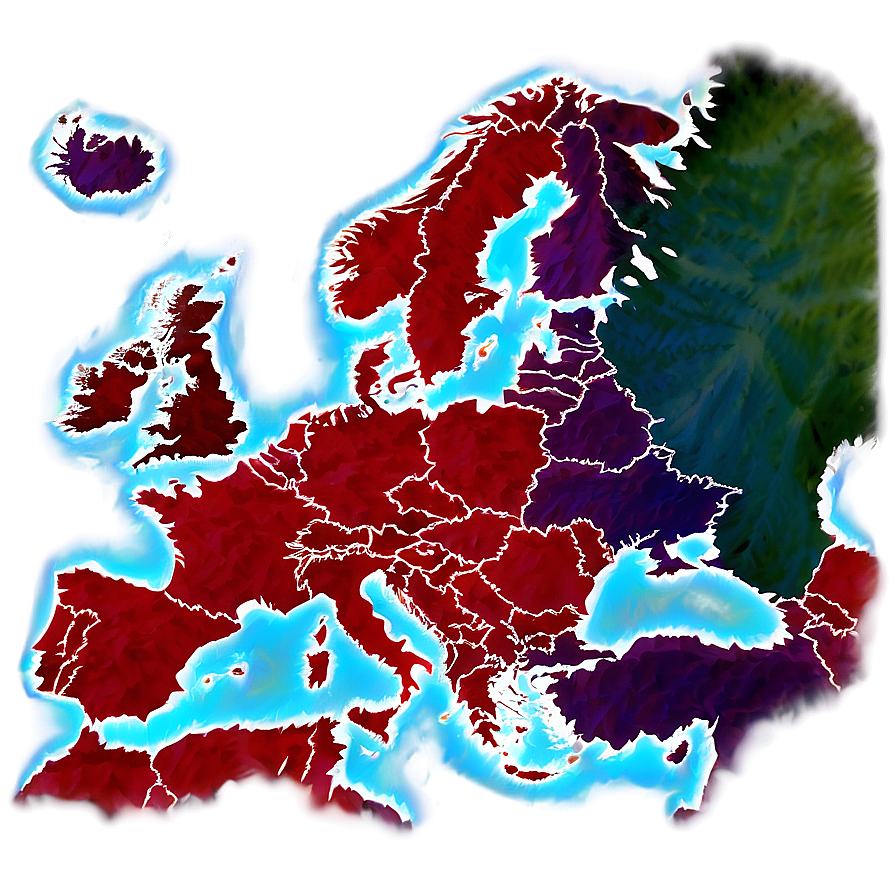 Europe Environmental Map PNG icy PNG with transparent background