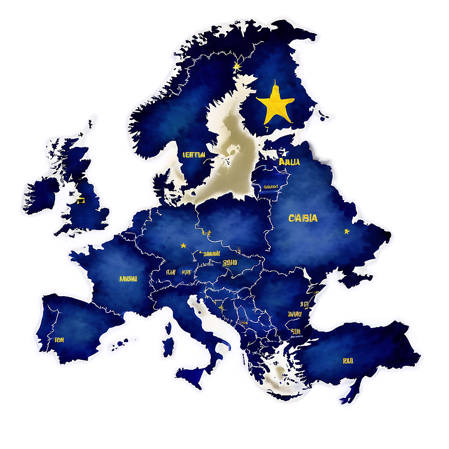 Europe Watercolor Map PNG 16 PNG with transparent background