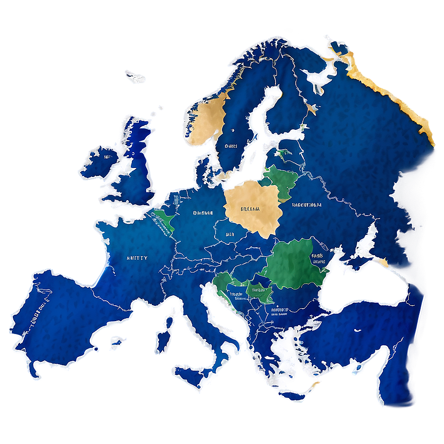 Europe Watercolor Map PNG 86 PNG with transparent background