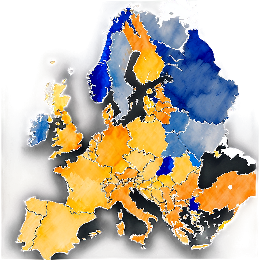 Europe Watercolor Map Png Grx