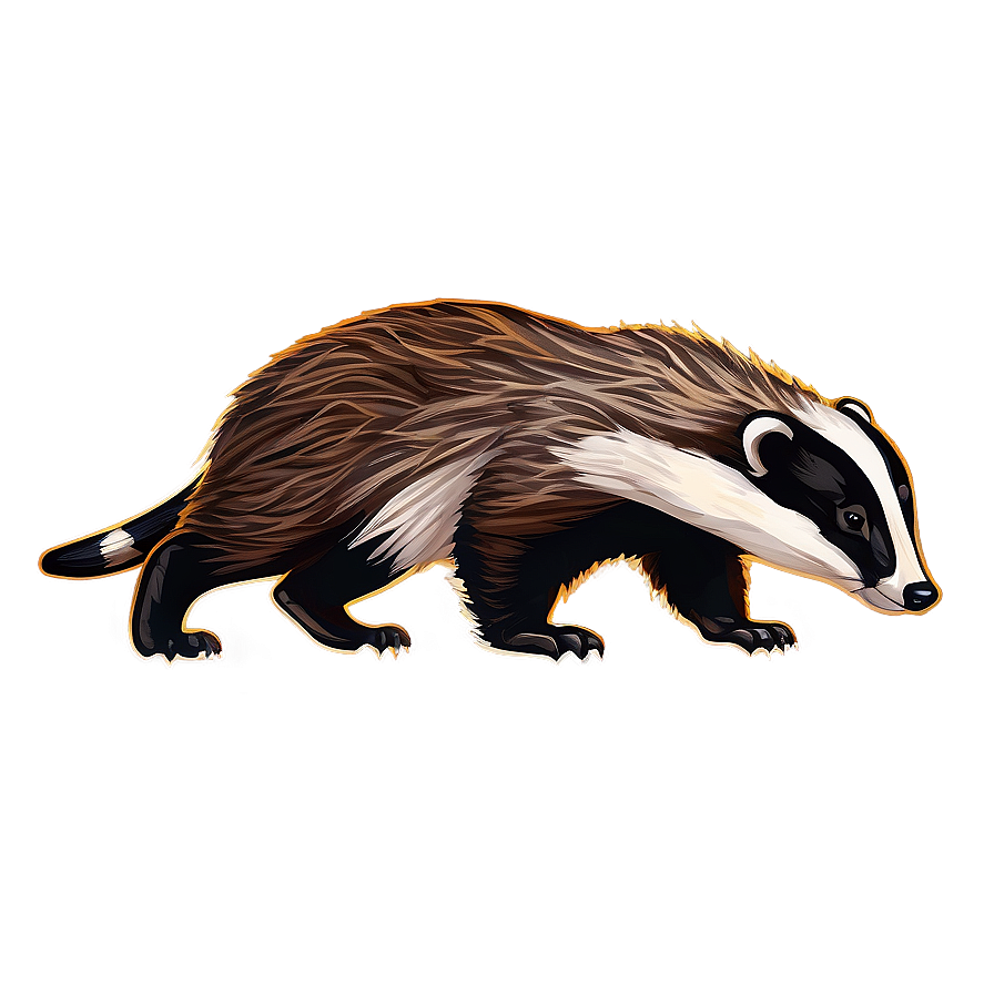 European Badger Illustration Png 32