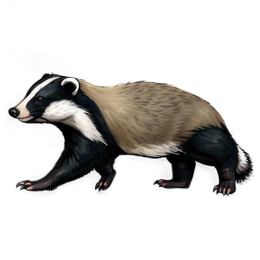 European Badger Illustration Png 84