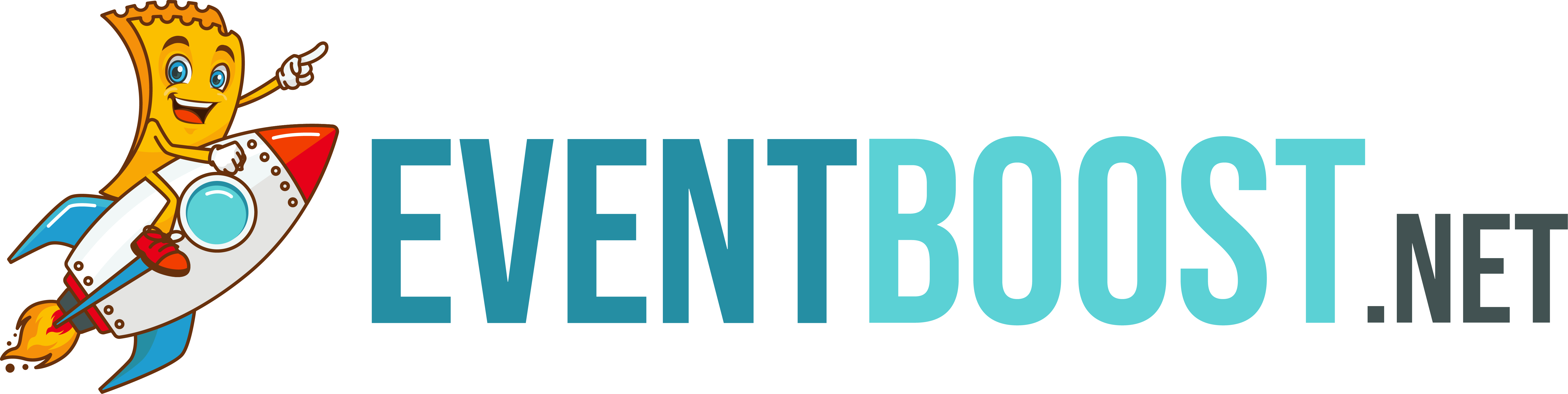Event Boost Logo Rocket Character PNG with transparent background