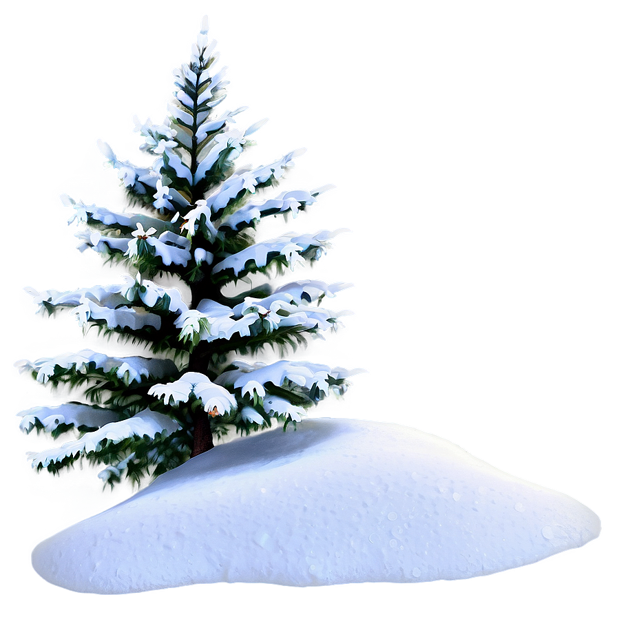 Evergreen Tree In Snow Png Cwh34