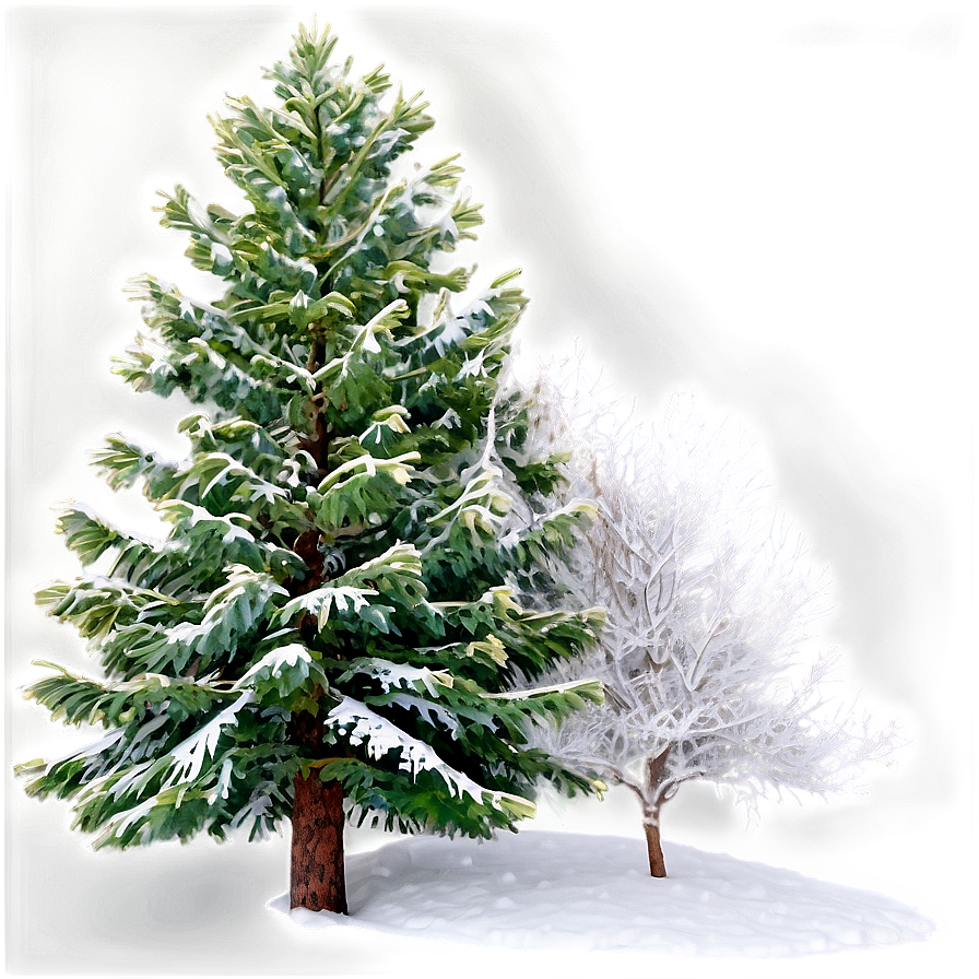 Evergreen Tree In Winter Png 06212024