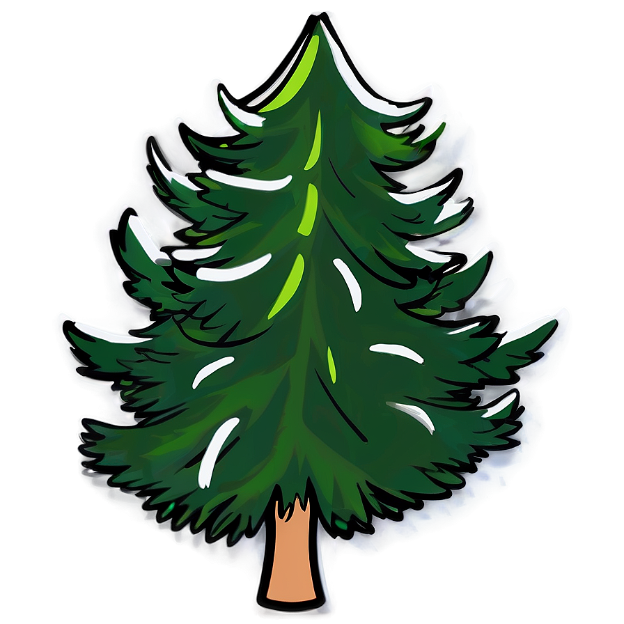 Evergreen Tree Outline Png Qqm