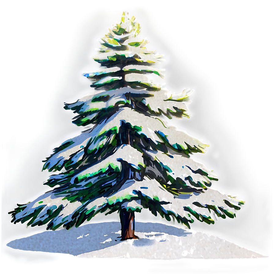 Evergreen Tree Sketch Png 69