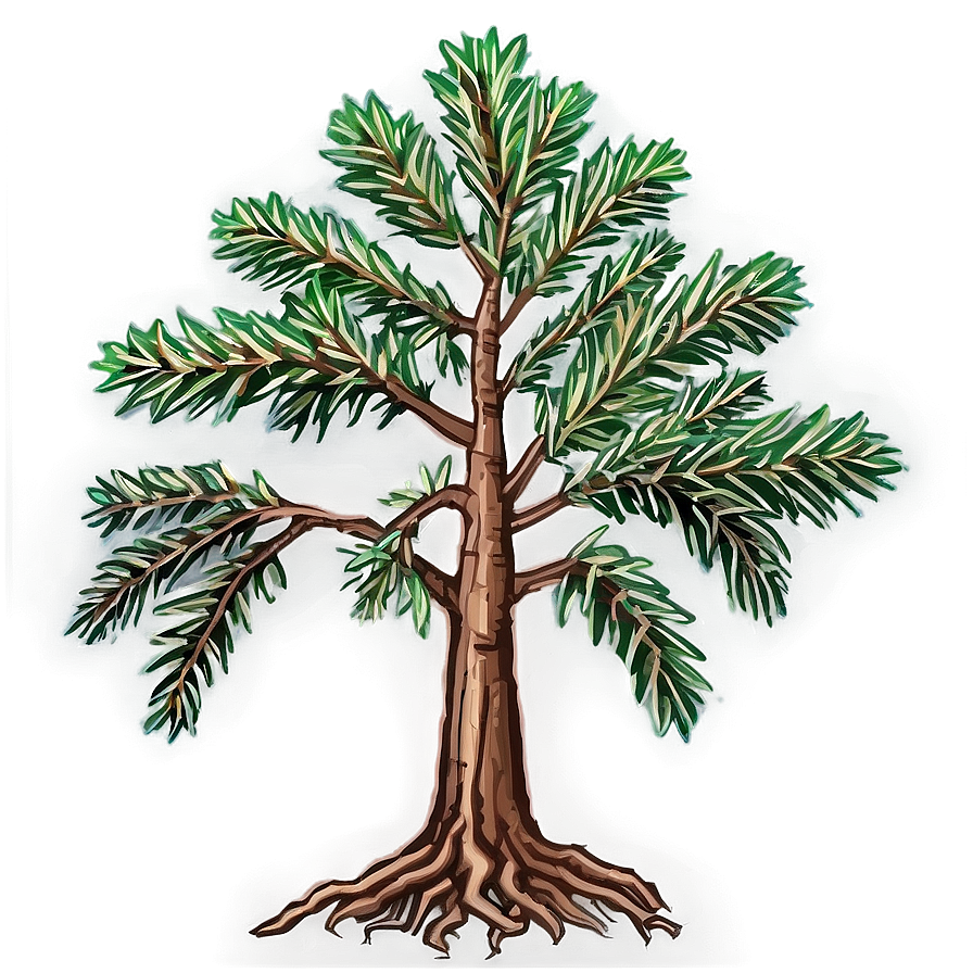 Evergreen Tree With Roots Png Yip