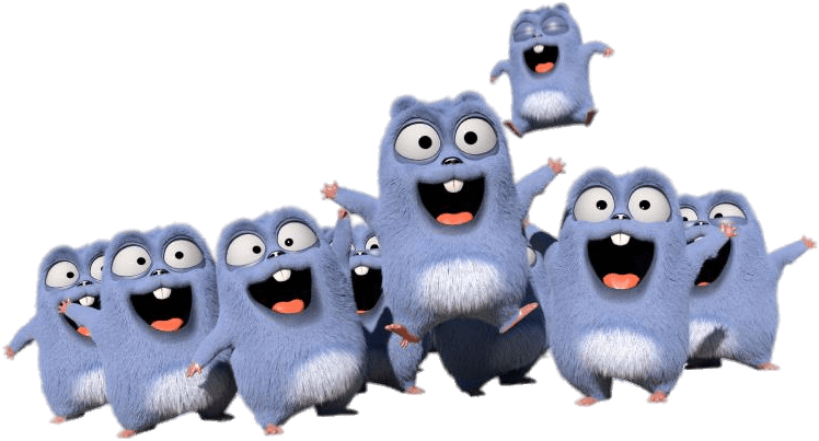 Excited Animated Creatures Cheering.png