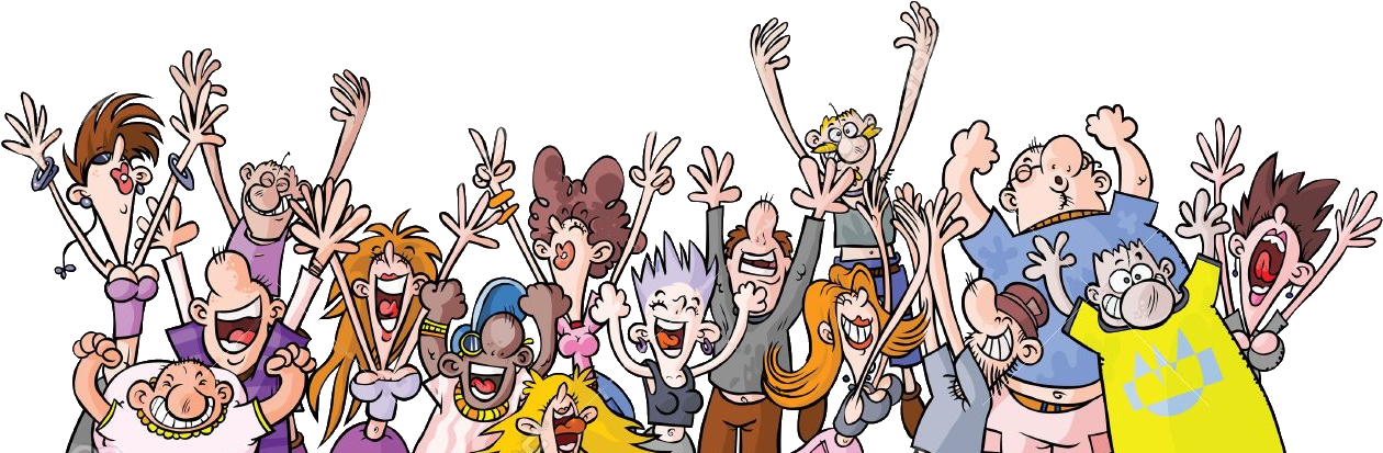 Excited Cartoon Crowd Celebration