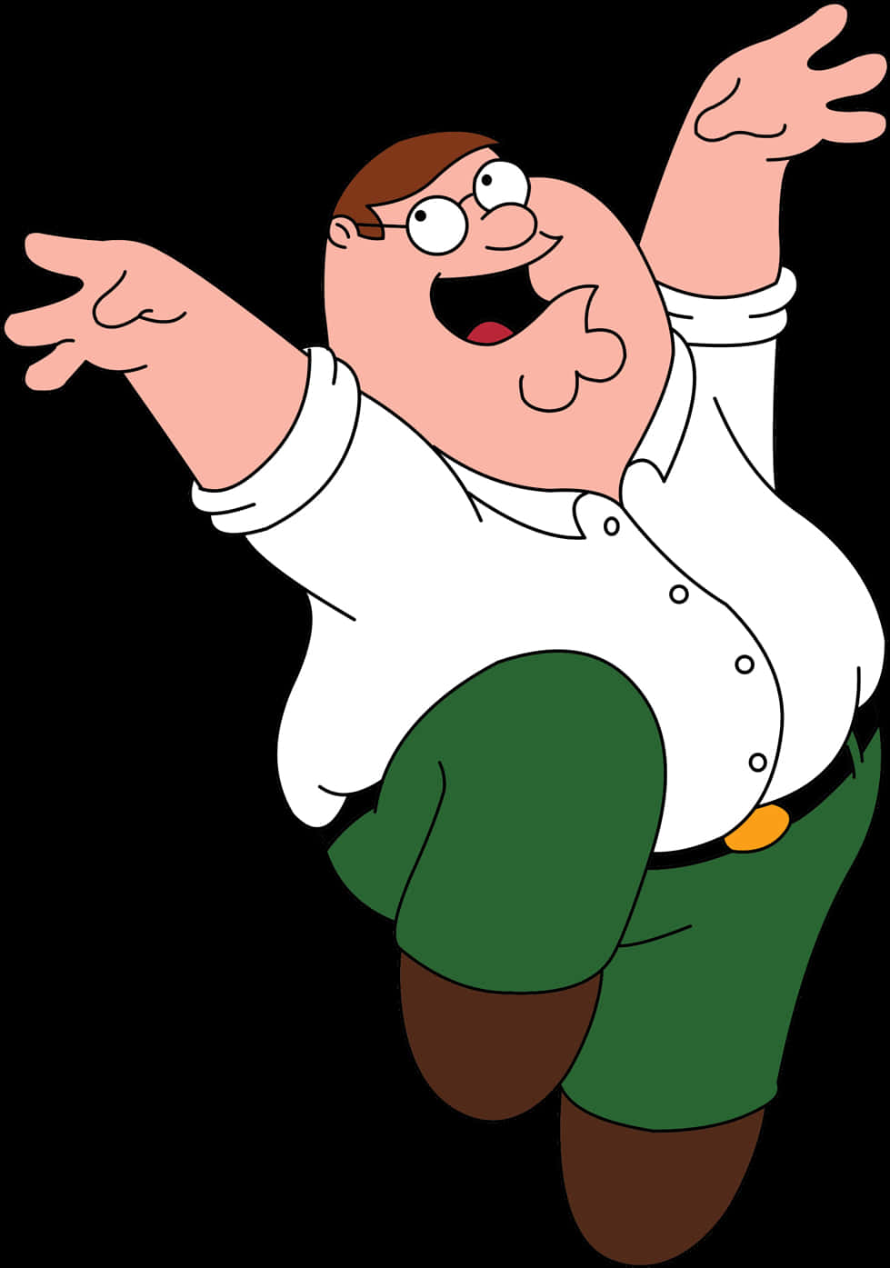 Excited Cartoon Man Gesture PNG with transparent background