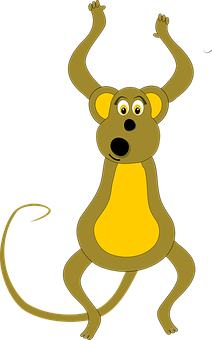 Excited Cartoon Monkey PNG with transparent background