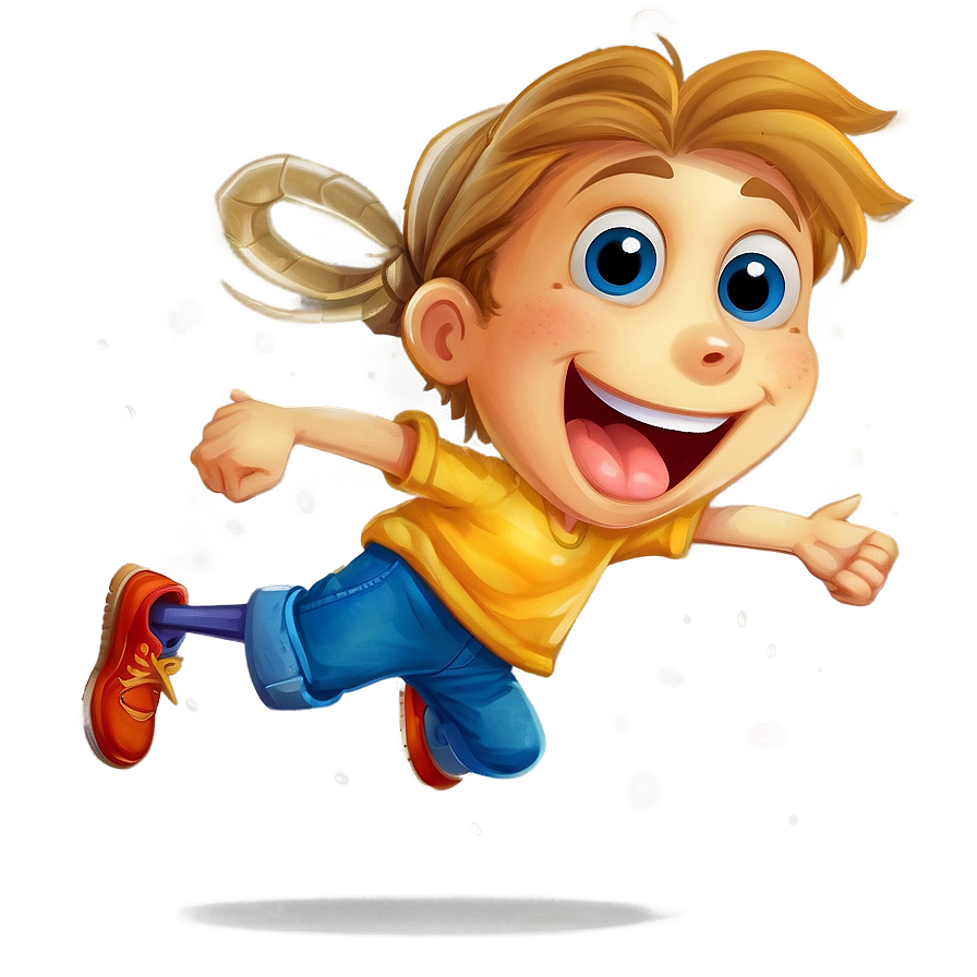 Excited Jump Illustration PNG anm PNG with transparent background