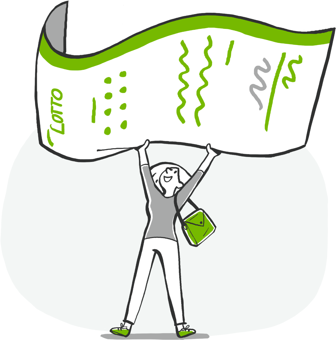 Excited Lottery Winner Cartoon PNG with transparent background