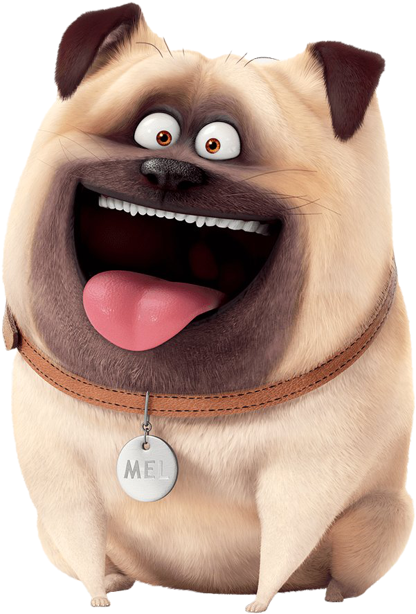 Excited Pug Cartoon Character