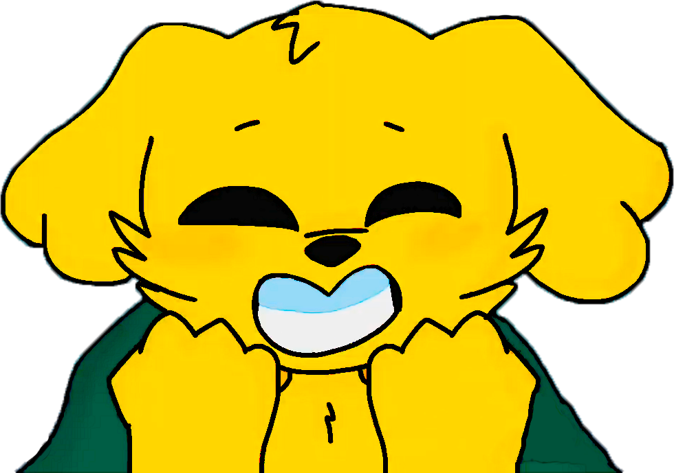 Excited Yellow Cartoon Dog