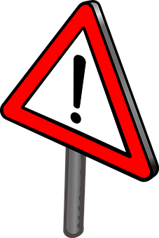 Exclamation Warning Sign PNG with transparent background