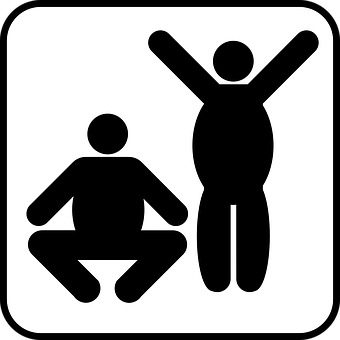 Exercise Icons Squatand Jump PNG with transparent background