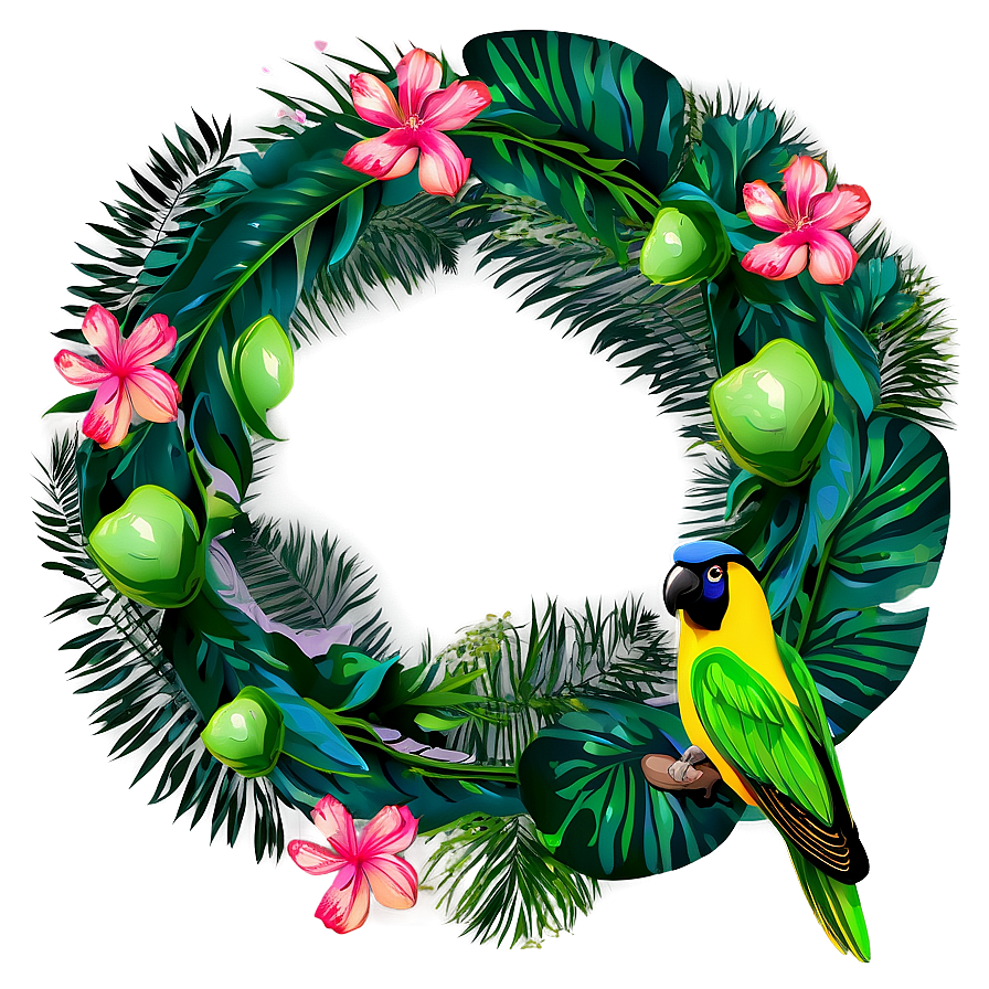 Exotic Bird Paradise Wreath Png 29