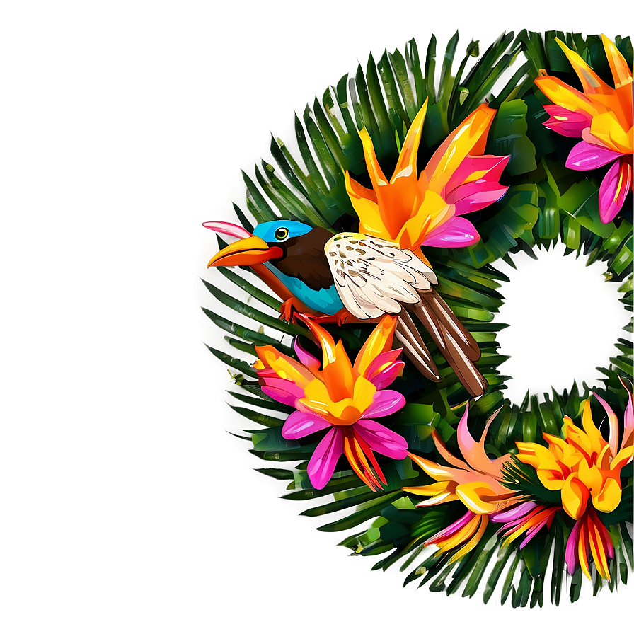 Exotic Bird Paradise Wreath Png Kxh1