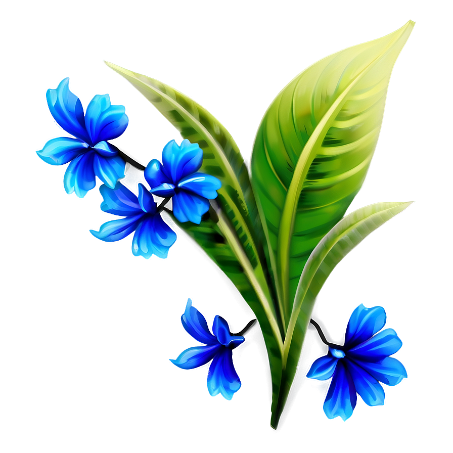 Exotic Blue Flower Png 8