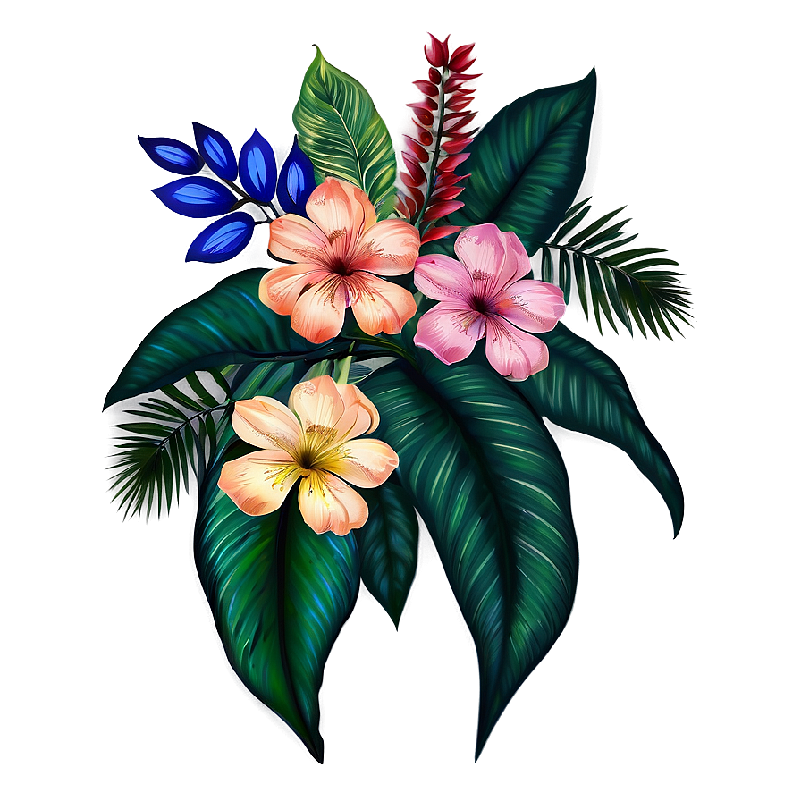 Exotic Boho Flowers Png Qta8