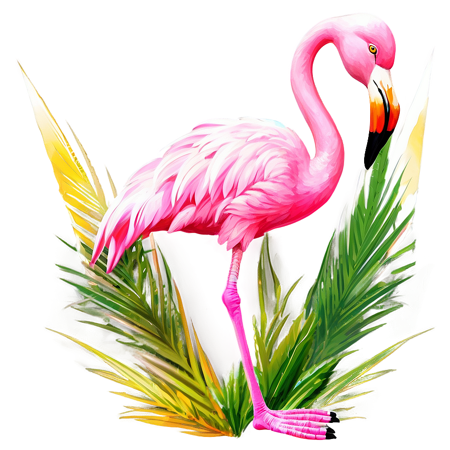 Exotic Flamingo Beach Scene Png Ugk9