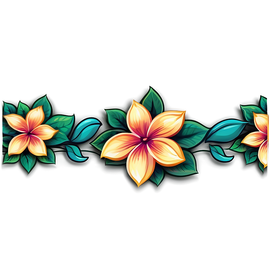 Exotic Floral Border Png Jri17