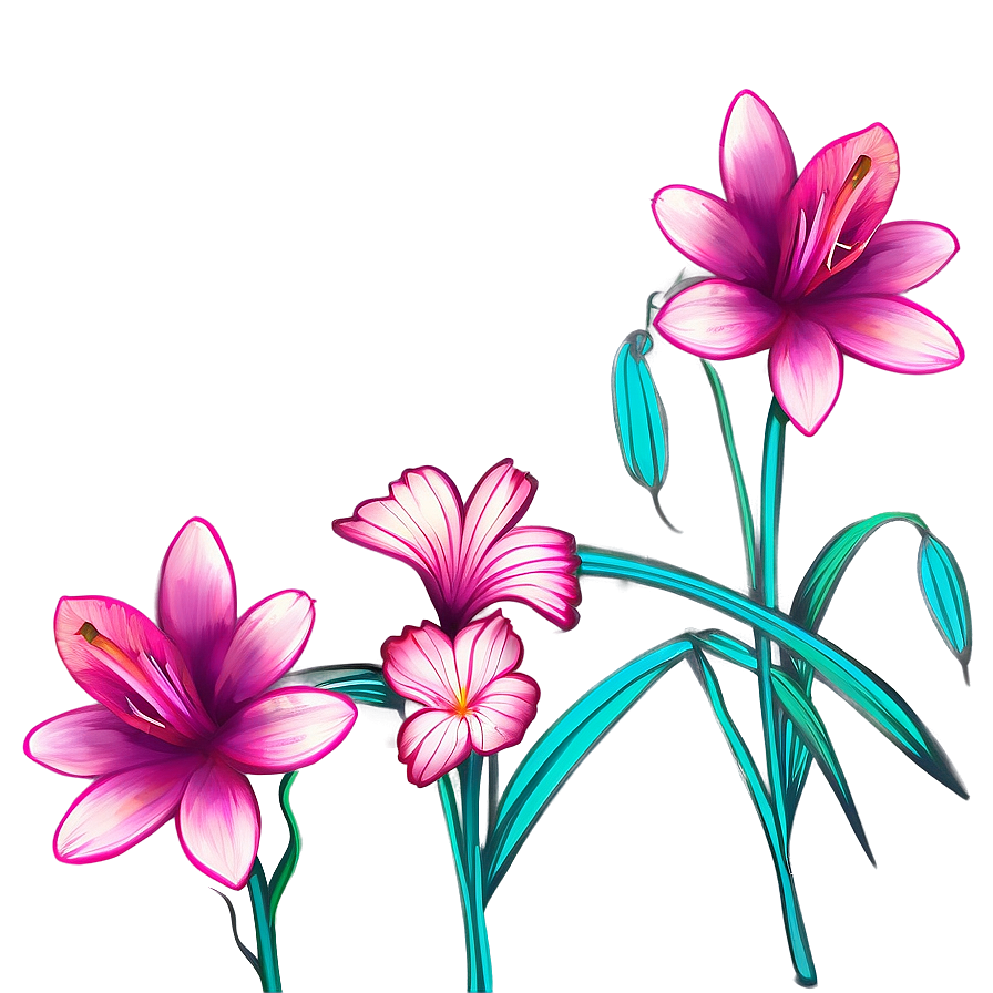 Exotic Flower Outline Drawing Png 92