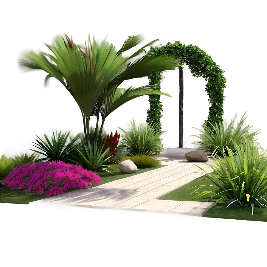 Exotic Garden Landscape Design Png Rky