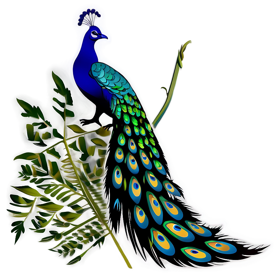 Exotic Peacock Silhouette Png 06232024