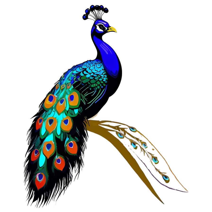 Exotic Peacock Silhouette PNG pfe9 PNG with transparent background