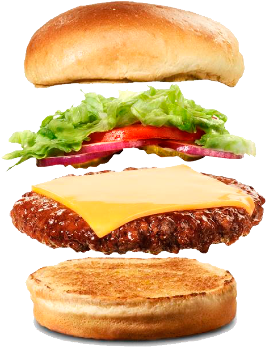 Exploded View Cheeseburger Components