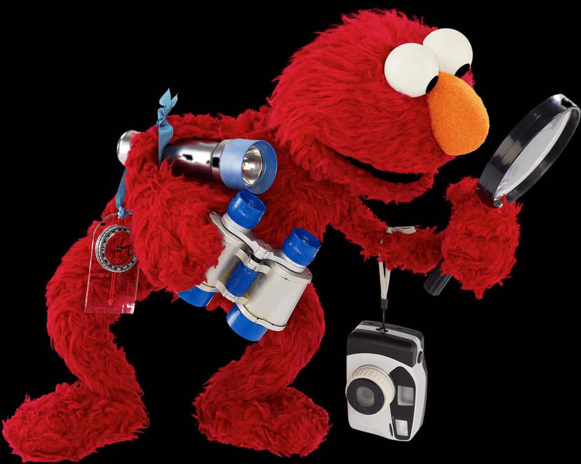 Explorer Elmo Adventure Gear PNG with transparent background