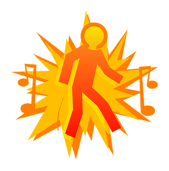 Explosive Music Dancer Illustration PNG with transparent background