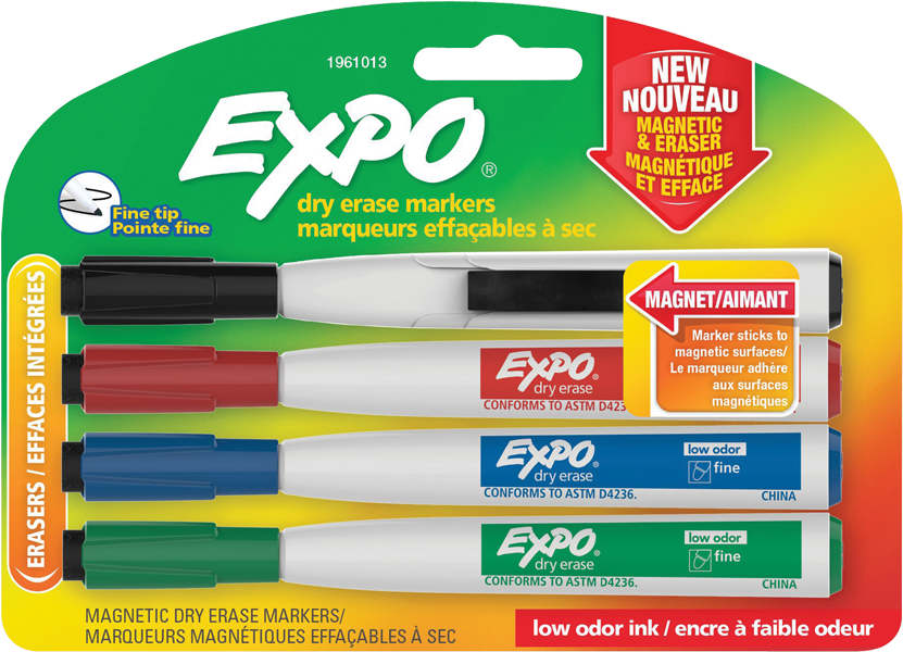 Expo Magnetic Dry Erase Markerswith Erasers