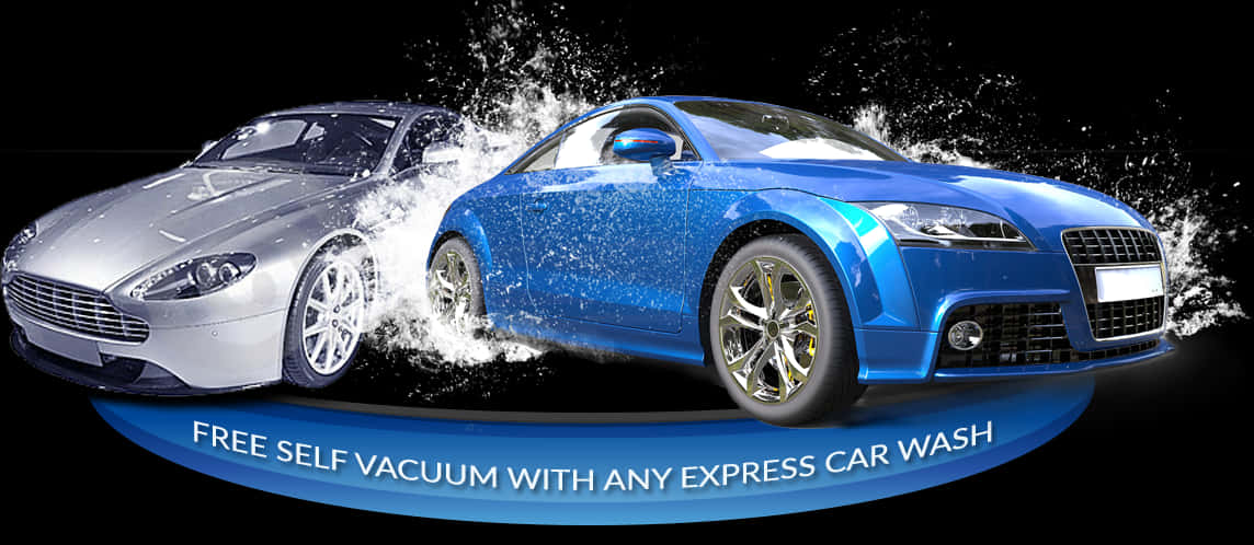 Express Car Wash Promotion Banner PNG image with a transparent background, free high-resolution download