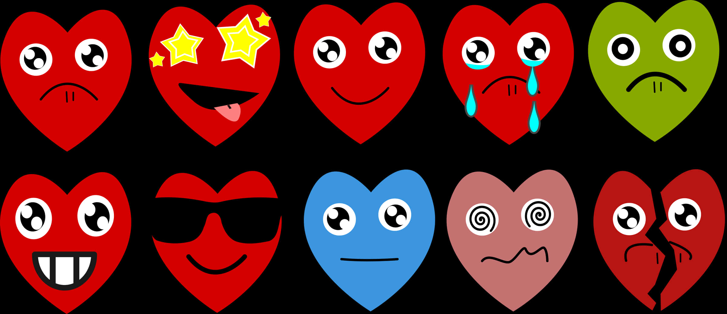 Expressive Heart Emojis Collection