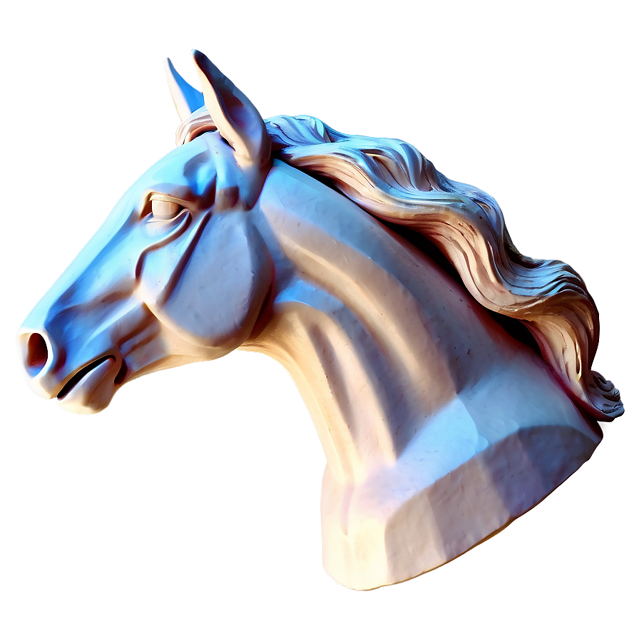 Expressive Horse Head Sculpture Png 06122024