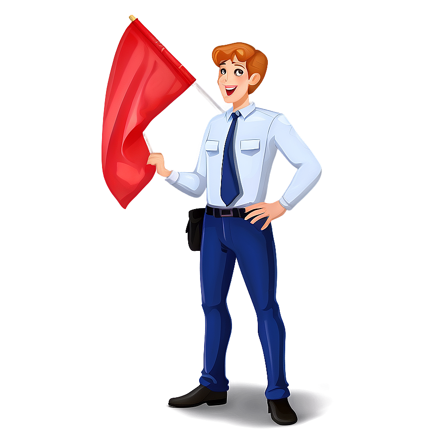 Expressive Red Flag Character Png Nmt52