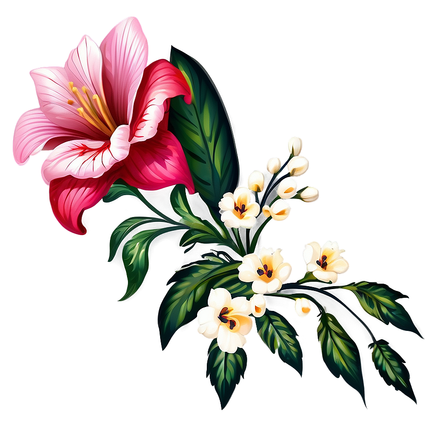 Exquisite Corner Flower Detail Png 06272024