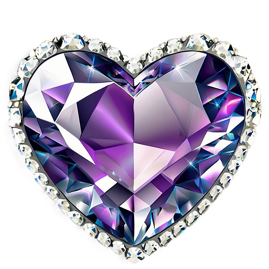 Exquisite Diamond Heart Detail Png Mkj