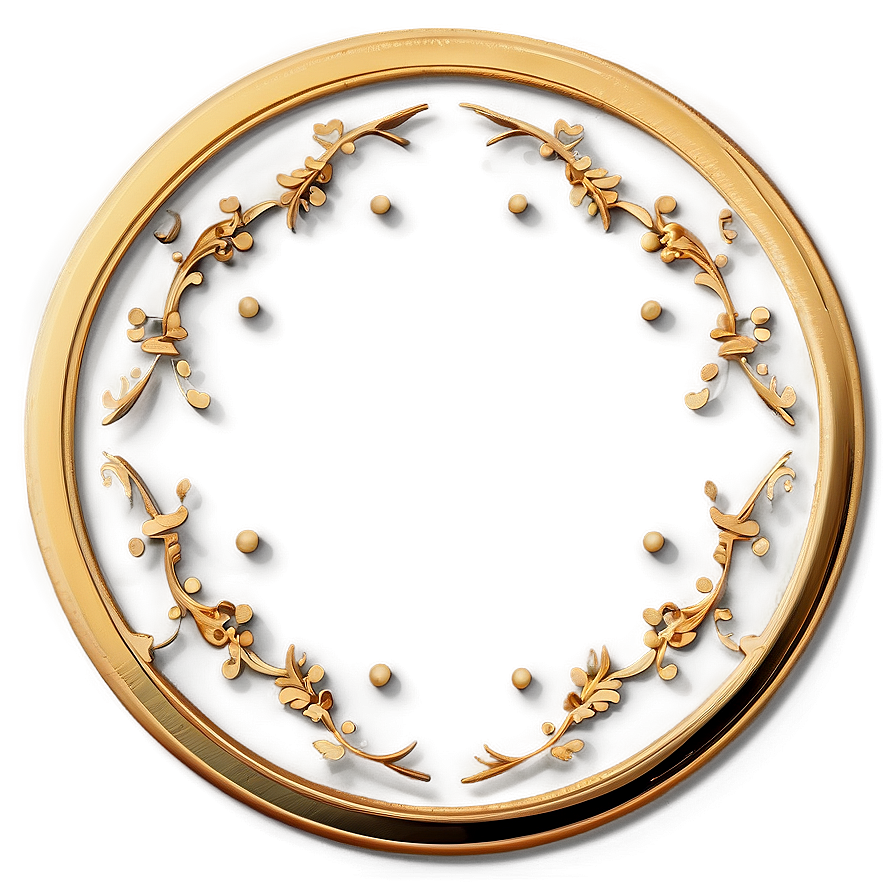 Exquisite Gold Circle Border Png 20