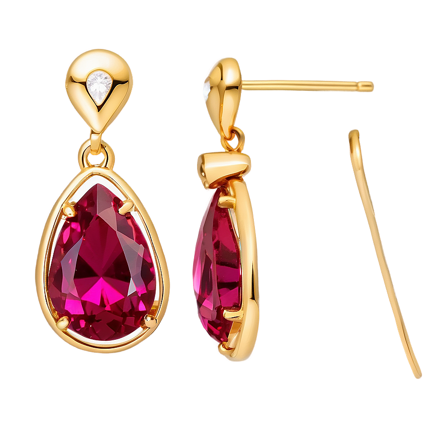 Exquisite Gold Gemstone Earrings Png Ewf