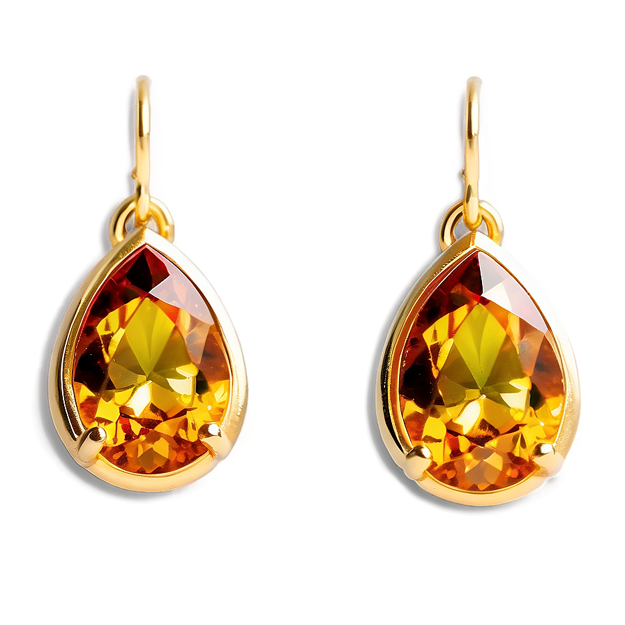 Exquisite Gold Gemstone Earrings Png Kmk