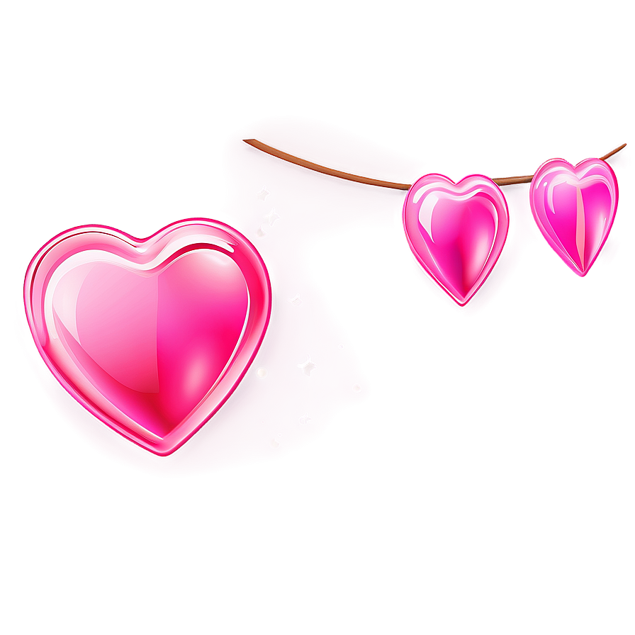 Exquisite Pink Hearts Png 43