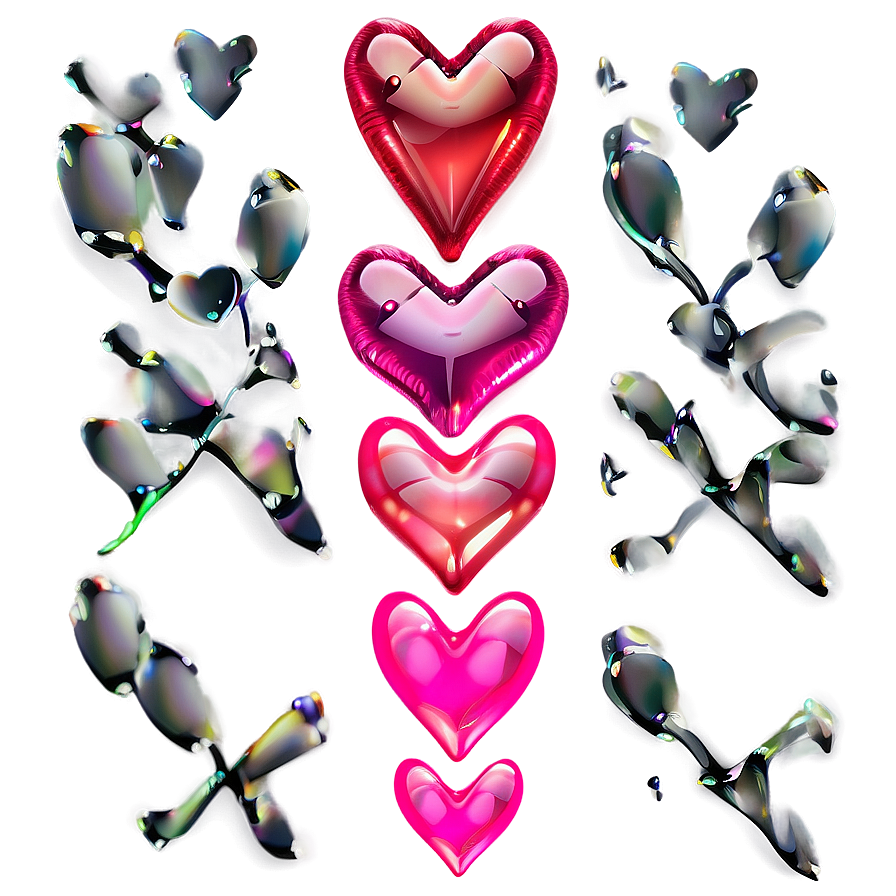 Exquisite Pink Hearts Png Nsm94