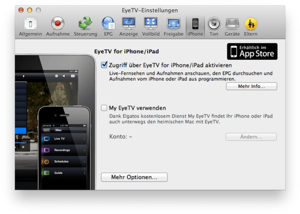 Eye T V Mobile App Screenshot PNG with transparent background