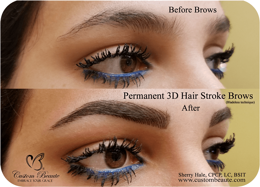 Eyebrow Enhancement Before After PNG with transparent background