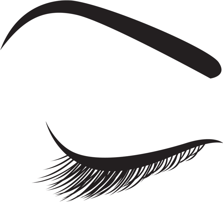 Eyebrowand Eyelash Silhouette PNG with transparent background